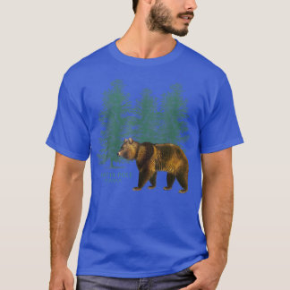 T-shirt Souvenir de North Pole Alaska Trees Bear Vintage-L