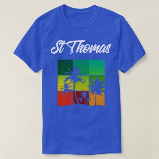 T-shirt Souvenir De Vacances St Thomas Avec Palmiers (Design devant)