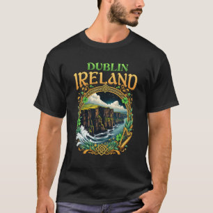 T-shirt Souvenir d'Irlande Dublin Falaises de la mer Vacan
