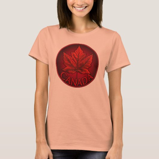 T-shirt souvenir feuille d'érable du Canada pour f (Devant)