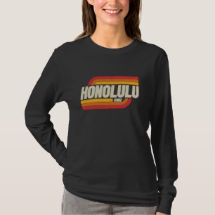 T-shirt Souvenir Graphique Vintage de la Ville d'Honolulu
