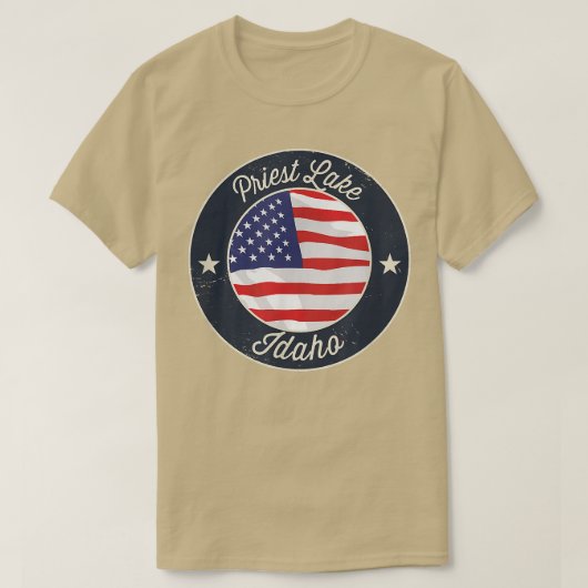 T-shirt souvenir patriotique de Priest Lake - Idah (Design devant)