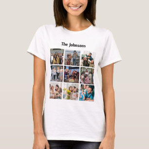 T-shirt Souvenirs de famille 9 Grille de photos Montage pe