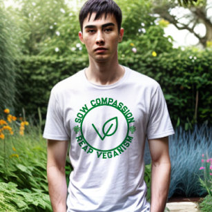 T-shirt Sow Compassion, Reap Veganism - Vegan écologique