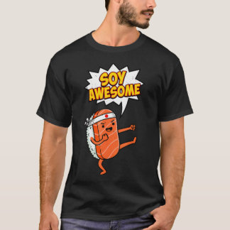 T-shirt Soy Awesome Karate Sushi Salmon Nigiri Japanese