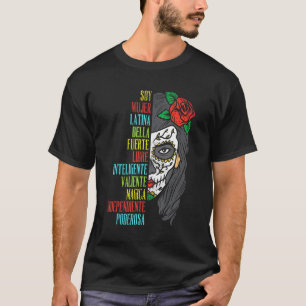 T-shirt Soy Mujer Latina Crâne à sucre Cinco De Mayo Espag