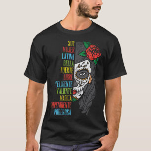 T-shirt Soy Mujer Latina Crâne à sucre Femmes Cinco De May