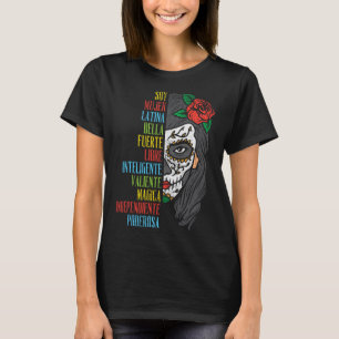 T-shirt Soy Mujer Latina Crâne à sucre Femmes Cinco De May