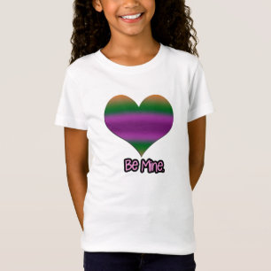 T-Shirt Soyez à moi Valentine Purple Stripe Coeur