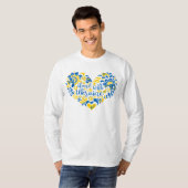 T-shirt Soyez avec l'Ukraine lettrage et coeur (Devant entier)
