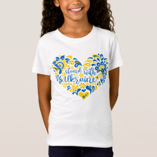 T-Shirt Soyez avec l'Ukraine lettrage et coeur