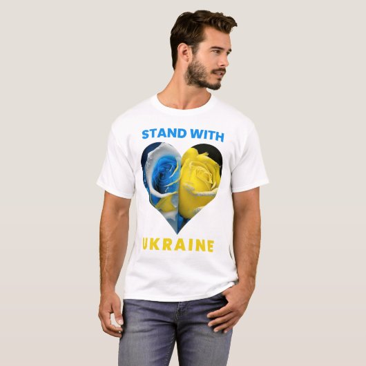 T-shirt Soyez Avec L'Ukraine, Ukraine Coeur Drapeau, Ukrai (Devant entier)