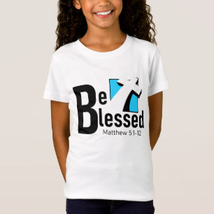 T-Shirt Soyez Béni Avec La Croix Et L'Écriture Filles Tee