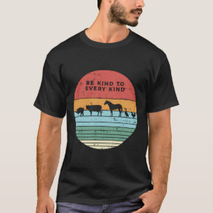 T-shirt Soyez comme animaux de ferme Rétro Vegan Végétarie