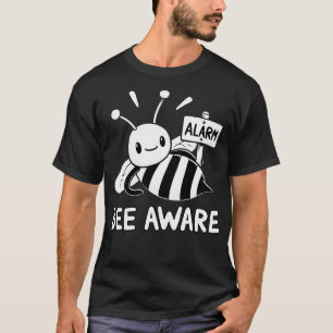 T-shirt Soyez conscient Abeille avec signe d'alarme