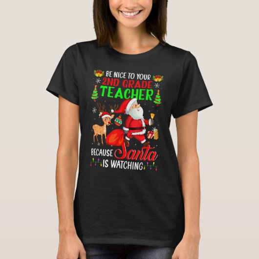 T-shirt Soyez Contente De Votre Enseignant De 2E Année Pèr (Devant)