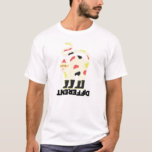 T-shirt Soyez différent drôle de design de chat funky T-Sh (Devant)