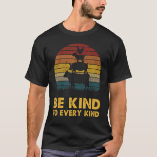 T-shirt Soyez Gentil Avec Chaque Animal Rétro Végétalien P