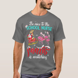 T-shirt Soyez Gentil Avec L'École Infirmière Père Noël Reg