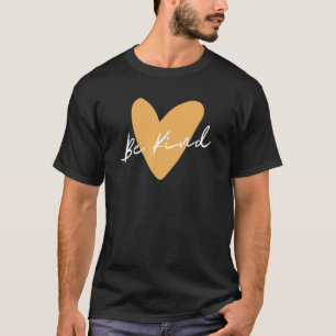 T-shirt Soyez Gentil Citation Maigre Main Tirée Jaune Mini