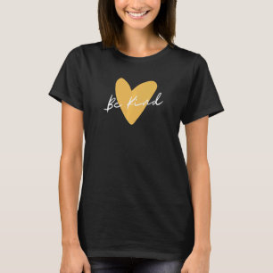 T-shirt Soyez Gentil Citation Maigre Main Tirée Jaune Mini