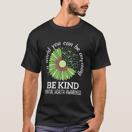 T-shirt Soyez gentil Écran de ruban vert Tal Sensibilisati (Devant)