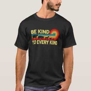 T-shirt Soyez Gentil Envers Chaque Espèce Rétro Végétalien
