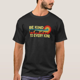 T-shirt Soyez Gentil Envers Chaque Espèce Rétro Végétalien
