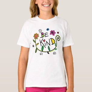 T-shirt Soyez gentil Floral Filles tendance