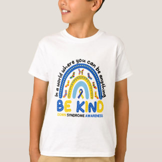 T-shirt Soyez gentil Rainbow World Down Syndrome Sensibili