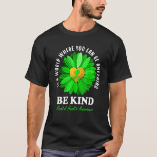 T-shirt Soyez Gentil Ruban Vert Tournesol Sensibilisation