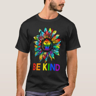 T-shirt Soyez gentil Tournesol Power Fist Lgbt Pride Gay L