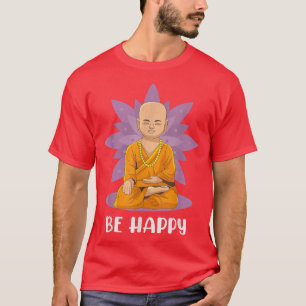 T-shirt Soyez heureux Bébé mignon Bouddha Lotus Fleur Mand