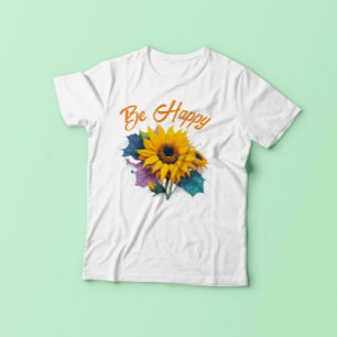 T-shirt Soyez heureux Citation Inspirationnelle avec tourn