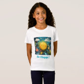 T-Shirt Soyez heureux ! Soleil souriant, (Devant entier)