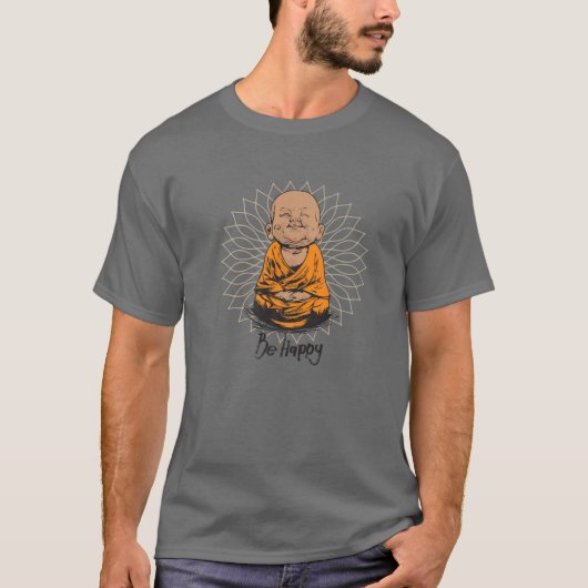 T-shirt Soyez Heureux Zen Little Baby Bouddha T Mandala T (Devant)
