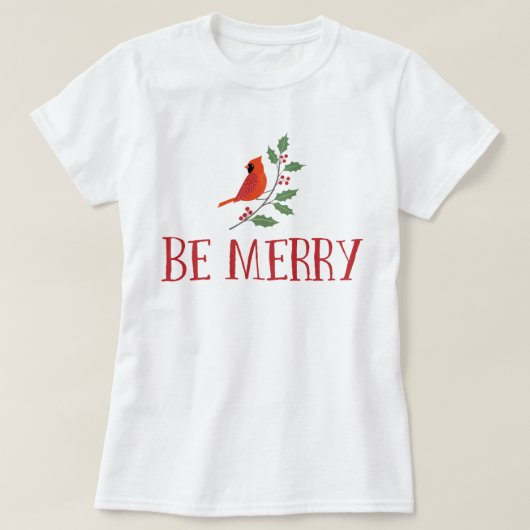 T-shirt Soyez Joyeux Noël cardinal (Design devant)