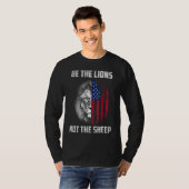 T-shirt Soyez Le Lion Pas Le Mouton Patriotique Lion Améri (Devant entier)