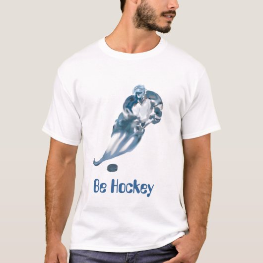 T-shirt Soyez l'hockey (bleu) (Devant)