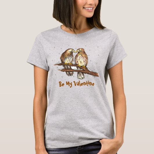 T-shirt Soyez mon Inséparable Saint Valentin Lovebird Sain (Devant)