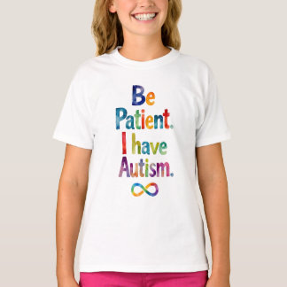 T-shirt Soyez Patient J'Ai L'Autisme | Aquarelle Rainbow T