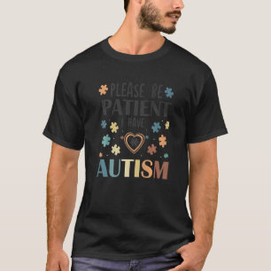 T-shirt Soyez patient, j'ai l'autisme Rétro Pastel Colo