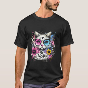 T-shirt Soyez Pawsitive Joyeuses Pâques Joli Chat Floral A