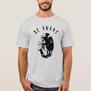 T-shirt "Soyez Prudent" Noir Humoristique, Petit Inspirant