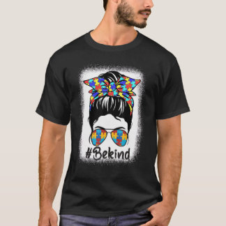 T-shirt Soyez Sensibilisation sur l'autisme Messy Bun Girl