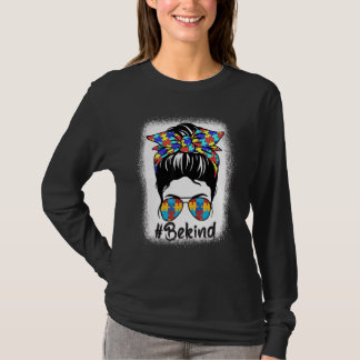 T-shirt Soyez Sensibilisation sur l'autisme Messy Bun Girl