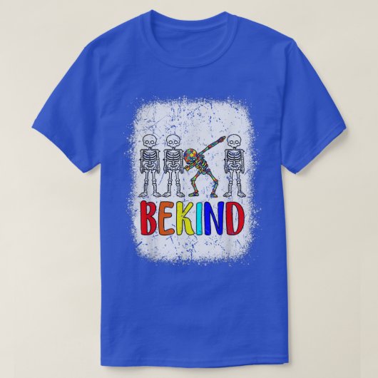 T-shirt Soyez Squelette Bleached Bleached Sensibilisation (Design devant)