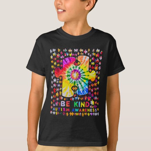 T-shirt Soyez un peu Puzzle Tie Dye Sensibilisation sur l' (Devant)