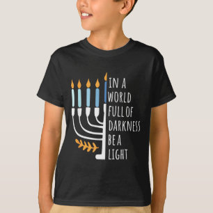 T-shirt Soyez une lumière Joyeux Hanukkah Menorah Cadeau j