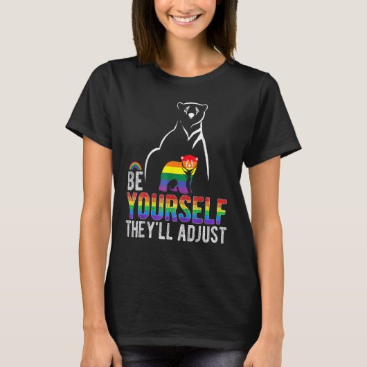 T-shirt Soyez vous-même Ils ajusteront Lgbtq Rainbow Flag  (Devant)